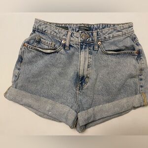 Wildfable Highest Rise Mom Denim Shorts Light Wash 4
